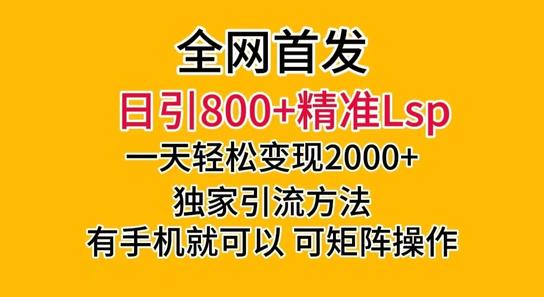 日引 800+ 精准老色批,一天变现 2000+,独家引流方法,可矩阵操作,月入 5W+-副业吧
