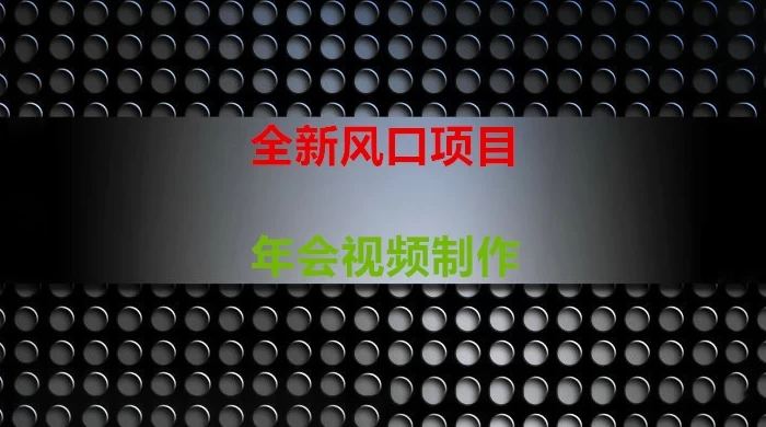 年会视频制作项目,全新风口-副业吧