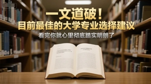 【精】付费文章:一文道破!目前最佳的大学专业选择建议,看完你就心里彻底踏实明朗了-副业吧