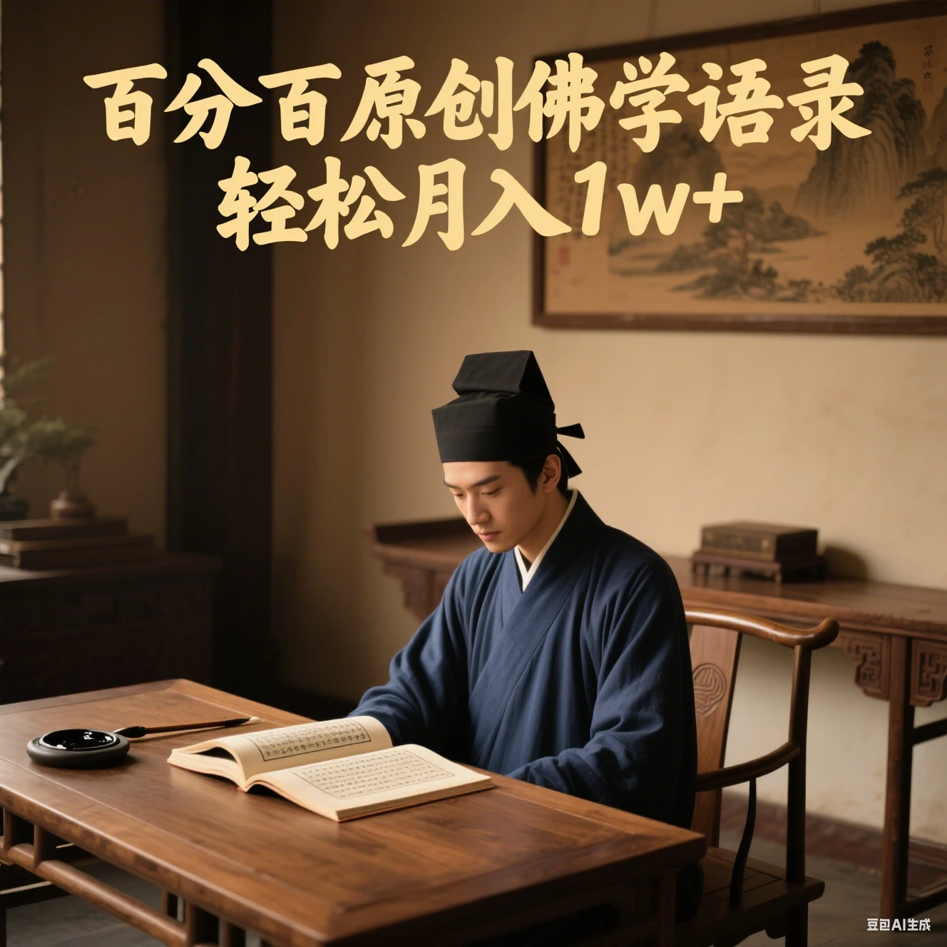 视频号佛学语录爆款新玩法,百分百原创视频每天1小时,轻松月入1w+-副业吧