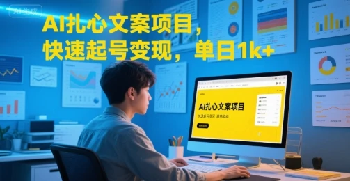 AI扎心文案项目,快速起号变现,单日1k+-副业吧