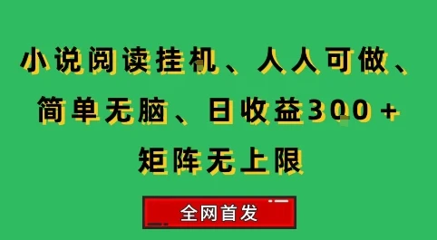 小说挂G阅读,人人可做,简单无脑,一天收益3张+矩阵无限上,全网首发【揭秘】-副业吧