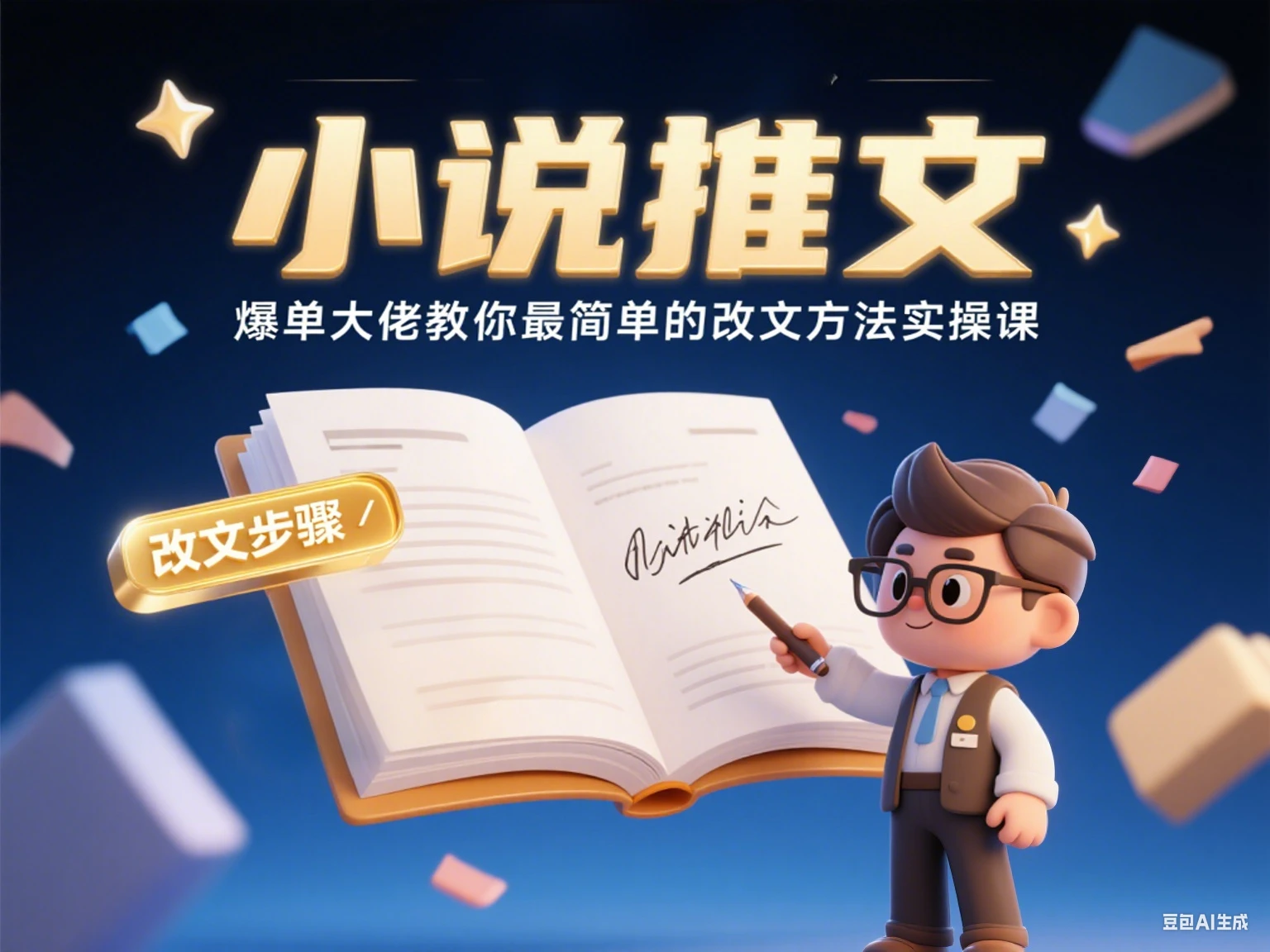 小说推文 爆单大佬教你最简单的改文方法实操课-副业吧