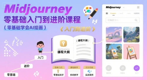 【精】midjourney零基础入门到进阶课程,零基础学会AI绘画-副业吧