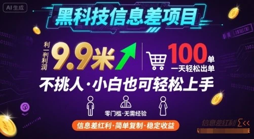 黑科技信息差项目,一单利润9.9米,一天简简单单出100单,不挑人,小白也可轻松上手【揭秘】-创业猫 黑科技信息差项目,一单利润9.9米,一天简简单单出100单,不挑人,小白也可轻松上手【揭秘】-创业猫