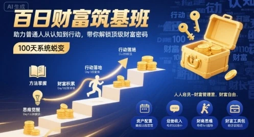 【精】百日财富筑基班,助力普通人从认知到行动,带你解锁顶级财富密码-创业猫 【精】百日财富筑基班,助力普通人从认知到行动,带你解锁顶级财富密码-创业猫