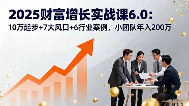 【精】2025财富增长实战课6.0:10万起步+7大风口+6行业案例,小团队年入200万-副业吧