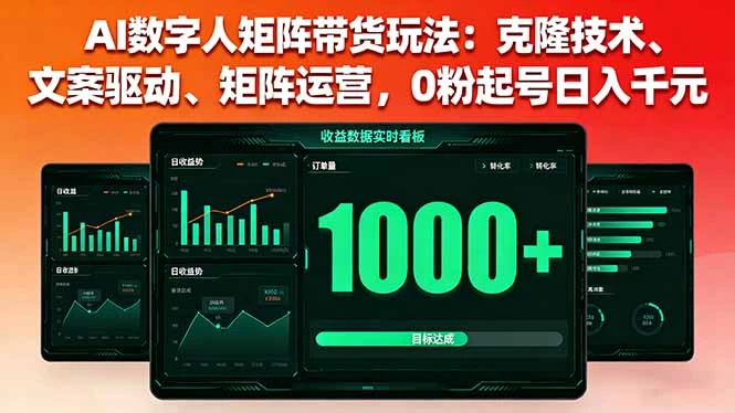 【精】AI数字人矩阵带货玩法:克隆技术、文案驱动、矩阵运营,0粉起号日入千元-创业猫 【精】AI数字人矩阵带货玩法:克隆技术、文案驱动、矩阵运营,0粉起号日入千元-创业猫
