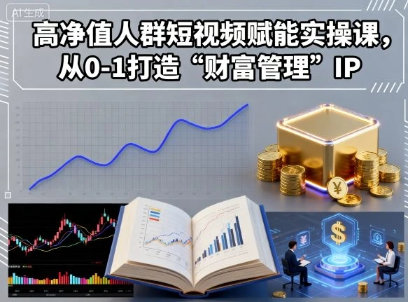 【精】高净值人群短视频赋能实操课,从0-1打造“财富管理”IP-副业吧