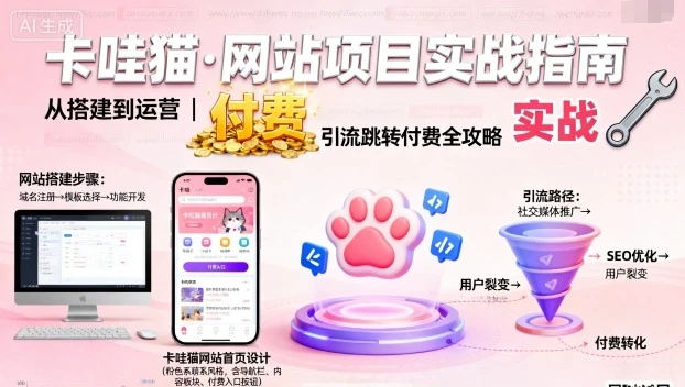 【精】卡哇猫·网站项目,网站搭建与运营以及引流跳转付费-创业猫 【精】卡哇猫·网站项目,网站搭建与运营以及引流跳转付费-创业猫