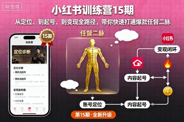 【精】小红书训练营15期,从定位、到起号、到变现全路径,带你快速打通爆款任督二脉-创业猫 【精】小红书训练营15期,从定位、到起号、到变现全路径,带你快速打通爆款任督二脉-创业猫