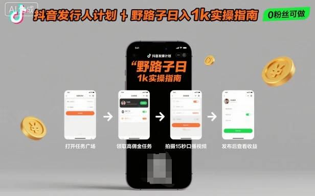 抖音发行人计划全新野路子玩法,随时随地,只要有手机,就能操作,日入1k+【揭秘】-创业猫 抖音发行人计划全新野路子玩法,随时随地,只要有手机,就能操作,日入1k+【揭秘】-创业猫