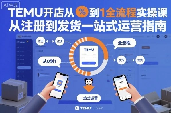 【精】TEMU开店从0到1全流程实操课,从注册到发货一站式运营指南-副业吧