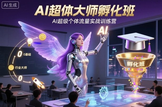 【精】AI超体大师孵化班,AI超级个体流量实战训练营-副业吧