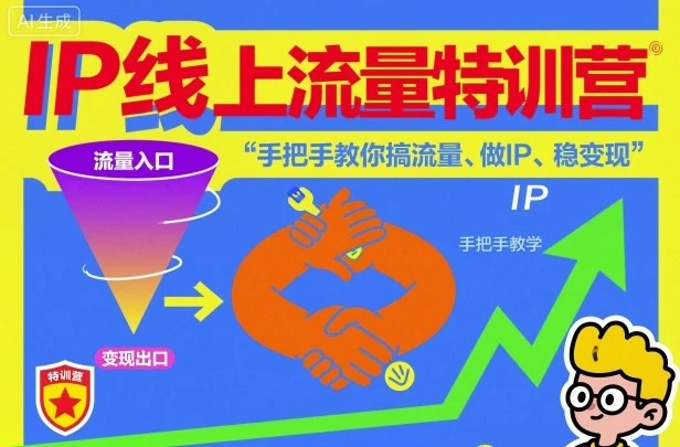 【精】IP线上流量特训营,手把手教你搞流量、做IP、稳变现-副业吧