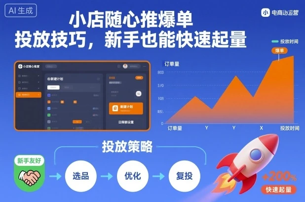 小店随心推爆单投放技巧,新手也能快速起量-副业吧