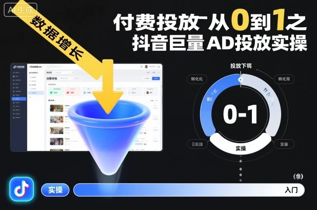 【精】付费投放从0到1之抖音巨量AD投放实操-副业吧