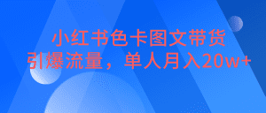 小红书色卡图文带货,引爆流量,单人月入20W+-副业吧