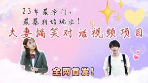 最冷门，最暴利的全新玩法，夫妻搞笑视频项目，虚拟资源一月变现10w+-副业吧