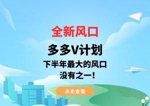 全新风口,多多V计划,下半年最大的风口,没有之一!-副业吧
