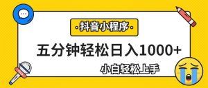 轻松日入1000+,抖音小程序最新思路,每天五分钟,适合0基础小白-副业吧