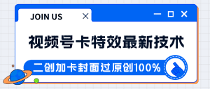 视频号卡特效新技术！目前红利期中，日入破千没问题-副业吧