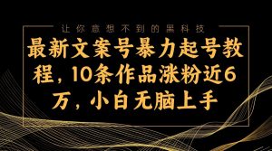 最新文案号暴力起号教程，10条作品涨粉近6万，小白无脑上手-副业吧