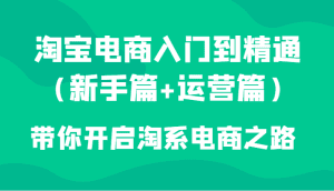 淘宝电商入门到精通(新手篇+运营篇)带你开启淘系电商之路-副业吧