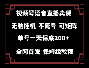 视频号纯无人挂机直播 手机就能做,保底一天200+-副业吧