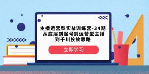 主播运营型实战训练营-第34期 从底层到起号到运营型主播到千川投放思路-副业吧