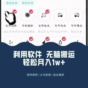 最新蓝海独家玩法,利用软件无脑搬运,小白轻松日入1000+-副业吧
