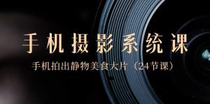 0基础手机摄影系统课,手机拍出静物美食大片(24节课)-副业吧