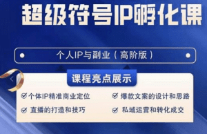 超级符号IP孵化高阶课，建立流量思维底层逻辑，打造属于自己IP（51节课）-副业吧