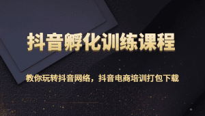 抖音孵化训练课程-教你玩转抖音网络，抖音电商培训打包下载-副业吧