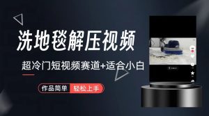 超冷门抖音赛道-清洗地毯解压视频-简单无脑怼作品-副业吧