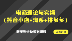 电商理论与实操（抖音小店+淘系+拼多多）新手到进阶系列课程-副业吧