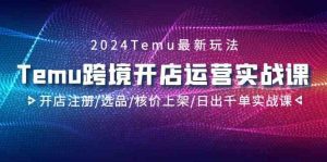 2024Temu跨境开店运营实战课，开店注册/选品/核价上架/日出千单实战课-副业吧