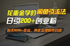 花重金学的闲鱼引流法，日引流300+创业粉，每天5000+收益，两年实现财务自由-副业吧