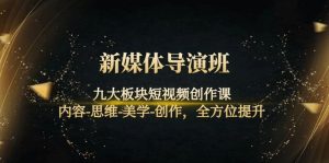 (4035期)新媒体导演班:九大板块短视频创作课,内容-思维-美学-创作,全方位提升-副业吧