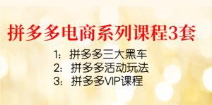 （4087期）拼多多电商系列课程3套：拼多多三大黑车+拼多多活动玩法+拼多多VIP课程-副业吧