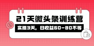 （4129期）被忽视的微头条，21天微头条训练营，实操3天，日收益60-80不等-副业吧
