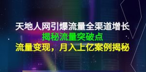 （4173期）天地人网引爆流量全渠道增长：揭秘流量突然破点，流量变现，月入上亿案例-副业吧