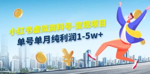 (4530期)小红书虚拟资料号-变现项目:单号单月纯利润1-5w+实操玩法分享-副业吧