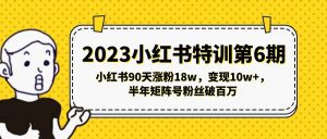 （5267期）2023小红书特训第6期，小红书90天涨粉18w，变现10w+，半年矩阵号粉丝破百万-副业吧
