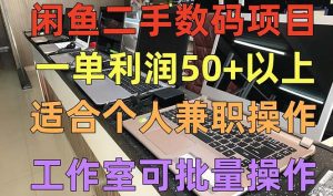 （5275期）闲鱼二手数码项目，个人副业低保收入一单50+以上，工作室批量放大操作-副业吧