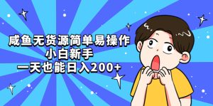 (5455期)咸鱼无货源简单易操作,小白新手一天也能日入200+-副业吧