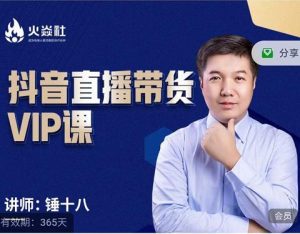 锤十八-抖音直播带货VIP课,专注直播带货有效盈利模式-副业吧