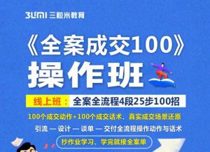 《全案成交100》全案全流程4段25步100招,操作班-副业吧