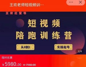 王欢红宝书短视频培训营,从认知、起号、实操、运营,适合新人起步-副业吧