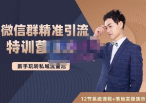 陆明明·微信群精准引流特训营3.0,借助微信群进行引流操作,打造私域流量池-副业吧